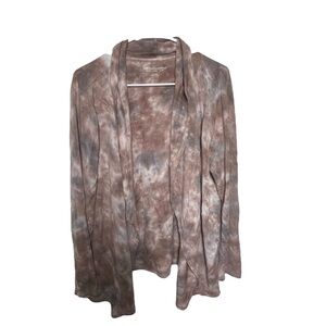 Soft Surroundings Drape Cardigan Women’s XL Pink Gray Open Front